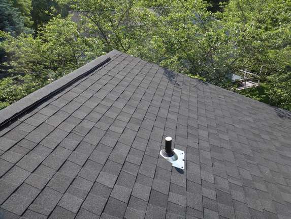 upper roof with new landmark shingles