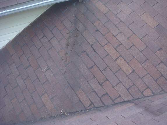 Incorrectly installed shingles