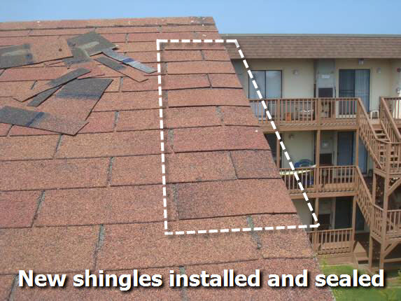 Shingles installed & sealed